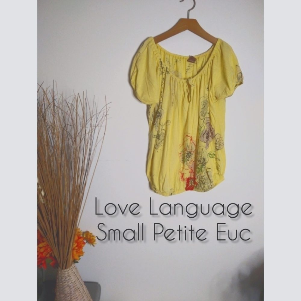 Love Language Small Petite Yellow Floral Top